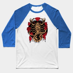 Red and Cream Mystic Scorpio Zodiac Baseball T-Shirt